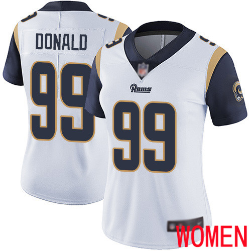 Los Angeles Rams Limited White Women Aaron Donald Road Jersey NFL Football #99 Vapor Untouchable